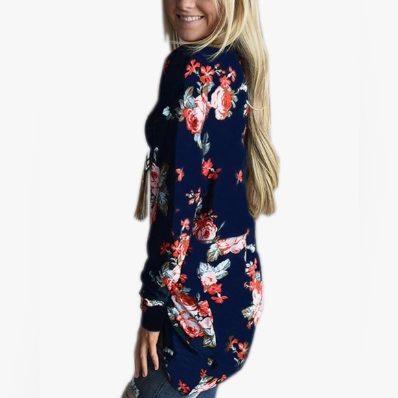 Womens Boho Long Sleeve Wrap Kimono Cardigan Casual Coverup Coat Tops Outwear - Picture 3 of 4